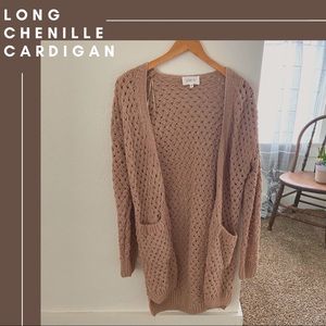 Long Chenille Cardigan